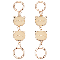 Light Gold 2шт. сплав эмалированный кошачий звено ремешка кошелек удлинители, золотой свет, 14.1 см