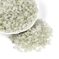 Темный Хаки Бусины из матового стекла, круглое отверстие, двухконусные, с золотой порошок, Темный хаки, 4.5x3.5~4 мм, отверстие : 1.1 мм, Около 6428 шт / фунт