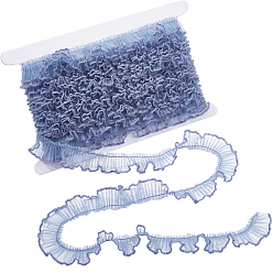 Светлый Стально-синий 10 ярдов полиэстеровой плиссированной кружевной отделки, кружевная лента с рюшами для аксессуаров к одежде, светло-стальной синий, 3/4 дюйм (20 мм)