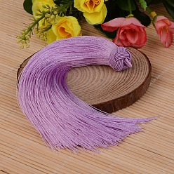 Орхидея Красивый дизайн украшения нейлон кисточкой кулон, сиреневые, 160x18 мм, отверстие : 4 мм