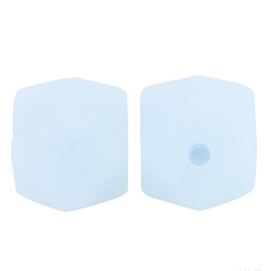 Светло-Синий Восьмиугольные бусины из пищевого силикона, голубой, 17 мм