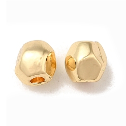Echt 14 k vergoldet Ovale, facettierte Perlen aus Eilegierung, langlebig überzogen, Gestell, echt 14 k vergoldet, 5x5x5 mm, Bohrung: 1.6 mm
