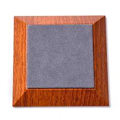 Gray Square Wood Pesentation Jewelry Bracelets Display Tray, Covered with Microfiber, Coin Stone Organizer, Gray, 11x11x2.2cm