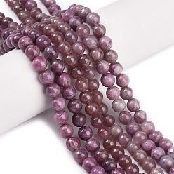 Класс AB Натуральные рубиновые бисерные пряди, круглые, класса AB, 5~6 мм, отверстие : 0.8 мм, около 78 шт / нитка, 15.75~16.14 дюйм (40~41 см)