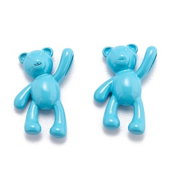 Голубой Окрашенного распылением медные подвески, медведь, голубой, 18x10.5x4.5 мм, отверстие : 4.5x2 мм