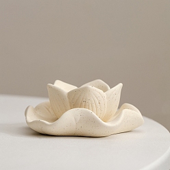 Бежевый Керамический подсвечник лотос, украшение для дома будда декоративный настольный подсвечник, бежевые, 110x43 мм