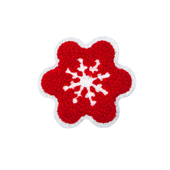Снежинка Рождественская тема компьютеризированная вышивка ткань утюг / пришивание патчей, аксессуары для костюма, аппликация, снежинка, 58x61 мм