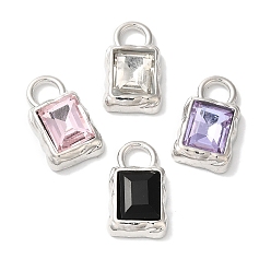 Платина Подвески из сплава с покрытием стойки замка, со стразами, без кадмия, без никеля и без свинца, платина, 20x12x5 мм, отверстие : 4.5x5 мм