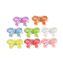 (52) Непрозрачная лаванда Непрозрачные акриловые бусины с УФ-покрытием, радужный, бантом со звездой, разноцветные, 20x33.5x10 мм, отверстие : 2 мм