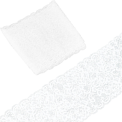 Белый 5ярдов полиэстеровой кружевной ленты для изготовления украшений, цветок, белые, 4-3/8 дюйм (110 мм), 5 ярдов / комплект