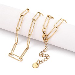 Настоящее золото 18K 304 колье-цепочка со скрепками из нержавеющей стали., реальный 18 k позолоченный, 15.75 дюйм (40 см) ~ 15.94 дюйм (40.5 см)