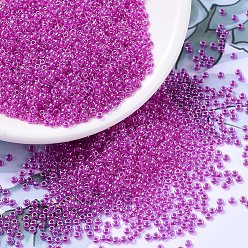 (RR209) Fuchsia Lined Crystal Миюки круглые бусины рокайль, японский бисер, 11/0, (rr 209) кристалл, облицованный фуксией, 11/0, 2x1.3 мм, отверстие : 0.8 мм, Около 1111 шт / 10 г
