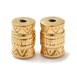 Настоящее золото 18K 304 из нержавеющей стали бусы, колонка, реальный 18 k позолоченный, 8.5x5.5 мм, отверстие : 1.5 мм