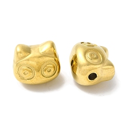 Золотой 304 из нержавеющей стали бусы, кошка, золотые, 9x11x8 мм, отверстие : 1.6 мм