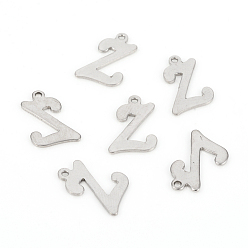 Letter Z Не тускнеющие 201 подвески из нержавеющей стали, лазерная резка, буквы, цвет нержавеющей стали, letter.z: 14x10x1.2 мм, отверстие : 1 мм