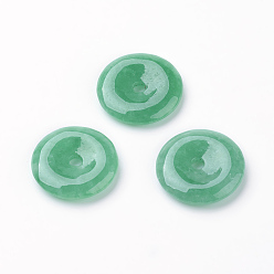 Бирманский Нефрит Натуральный маньяк нефрит / бурма-нефрит, окрашенные, пончик / пи-диск, ширина пончика: 6.5 мм, 15x3 мм, отверстие : 2 мм