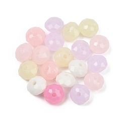 (52) Непрозрачная лаванда Пластиковые бусины, имитация желейных бусин, граненые, шайба, разноцветные, 8x8.5x6 мм, отверстие : 1.6 мм, 2631 шт / 500 г