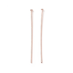 Розовое Золото Латунные шпильки с плоской головкой, долговечный, без кадмия и без свинца, розовое золото , 29.5~30 мм, Руководитель: 1.8 mm, штифты : 0.6 мм, 22 датчик
