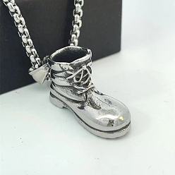 Нержавеющая Сталь Цвет Короткие сапоги из нержавеющей стали подвеска панк ожерелья для унисекс, цвет нержавеющей стали