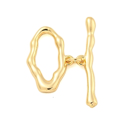 Настоящее золото 18K Латуни Переключить застежками, без кадмия, без никеля и без свинца, овальные, реальный 18 k позолоченный, овальный : 12.5x18.5x3 mm, отверстие : 1 мм, бар: 25x5x2.5 mm, отверстие : 1 мм