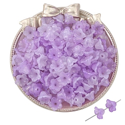 Сливовый 100 шт. акриловые колпачки для бусин, цветок, слива, 12x7 мм, отверстие : 1.5 мм