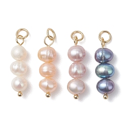 (52) Непрозрачная лаванда Подвески из натурального жемчуга в форме картофеля, подвески из бисера с фурнитурой из нержавеющей стали, золотые, смешанные окрашенные и неокрашенные, разноцветные, 304 мм, Перейти кольцо: 24x7.5x6 мм, 5x0.8 мм внутренним диаметром