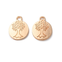 Light Gold Подвески из сплава , без свинца и без кадмия, плоские круглые с дерева жизни, золотой свет, 15x12x1.5 мм, отверстие : 2 мм