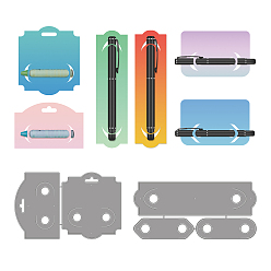 Другие Держатель ручки из углеродистой стали, штампы для резки, трафареты, для diy scrapbooking, Фотоальбом, декоративная бумага для тиснения, цвет нержавеющей стали, геометрический рисунок, 147~152x71~92x0.8 мм, 2 шт / комплект