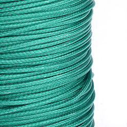 Spring Green Braided Korean Waxed Polyester Cords, Spring Green, 1mm, about 174.97 yards(160m)/roll