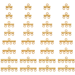 Золотой 32шт 4 стиль 304 компоненты люстры из нержавеющей стали ссылки, золотые, 9x10~25x2.5 мм, отверстие : 2 мм, 8 шт / стиль