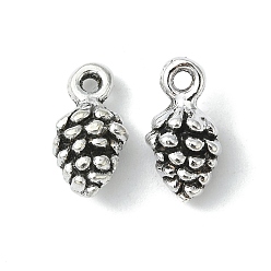 Antique Silver Tibetan Style Pendants, Cadmium Free & Nickel Free & Lead Free, Antique Silver Color, Pine Cone, 13x7x5.5mm, Hole: 2mm
