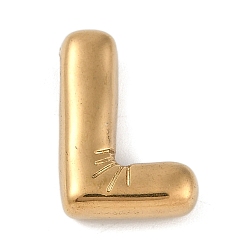 Letter L Ионное покрытие (ip) 304 подвески из нержавеющей стали, реальный 18 k позолоченный, Письмо L, 18x12.5x5 мм, отверстие : 2 мм