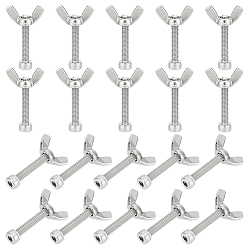 Нержавеющая Сталь Цвет Гончарный круг глиняный бита штифт подходит, включая 20шт. м4 304 барашковые гайки из нержавеющей стали, форме бабочки, 20шт.м4 304 винты с шестигранной головкой из нержавеющей стали, цвет нержавеющей стали, 9.5~29x19.5~29x4~8 мм, отверстие : 3.5 мм