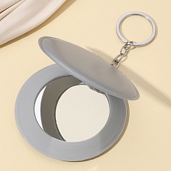 Серебро Брелки из искусственной кожи, украшения для сумок и кошельков, зеркало, плоско-круглые, серебряные, 13x8 см