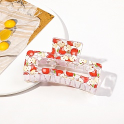 Яблоко Пластиковые заколки-коготь для волос для женщин и девочек, яблоко, 85x48x40 мм