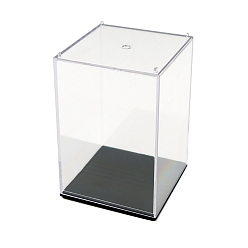 Clear Rectangle Trasparent Acrylic Toys Action Figures Display Boxs, Dustproof Minifigures Display Case with Base, Clear, 10x7x7cm