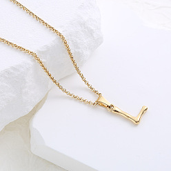 Letter L Ожерелья с подвесками в виде алфавита из нержавеющей стали для женщин, золотые, Письмо L