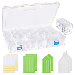 (52) Непрозрачная лаванда Ювелирные инструменты diy, с пластиковыми контейнерами для хранения шариков, этикеточная наклейка и поднос, горный хрусталь, разноцветные