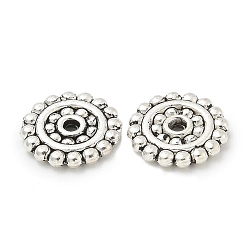 Античное Серебро Бусины разделители из сплава , без кадмия и без свинца, плоско-круглые, античное серебро, 12.5x2 мм, отверстие : 1.4 мм, Около 854 шт / 1000 г