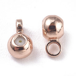 Розовое Золото Поручни из латунной трубки, петля под залог, бейлы, с пластиком ccb внутри, долговечный, круглые, розовое золото , 5x3x2.2 мм, отверстие : 1.2 мм