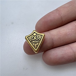 Античное Золото Сплавочные овальные бусины тибетского стиля , кисточка вилка линкер, античное золото , 17x15 мм, отверстие : 3 мм, Около 163 шт / 500 г