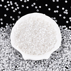 Прозрачный Бисер из стекла , внутри цветов, двухконусные, прозрачные, 4.5x3.5 мм, отверстие : 1.4 мм, 6425 шт / фунт