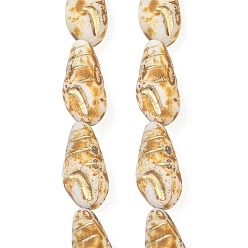 Мокасин Чешские прессованные стеклянные бусины, формы раковины, мокасин, 24.5x12 мм, отверстие : 1 мм, около 20 шт / упаковка