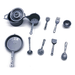 Серый Пластиковые кухонные принадлежности миниатюрные украшения, аксессуары для домашнего кукольного домика с микро-ландшафтом, притворяясь опорными украшениями, серые, 10~56x13~30 мм