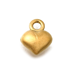 Сердце 304 прелести нержавеющей стали, реальный 18 k позолоченный, сердце, 6.5x5.5x3 мм, отверстие : 1.2 мм