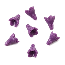 Blau violett Gefärbte synthetische Korallenschnitzperlen, Blume, blau violett, 12.5~13x10~10.5 mm, Bohrung: 1.2 mm