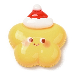 Звезда Кабошоны из непрозрачной смолы с рождественской тематикой, мультфильм рождественские кабошоны, звезда, 24x22x7.5 мм