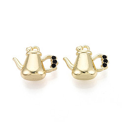 Реактивный Самолет Подвески из сплава со стразами, чайник прелести, золотой свет, струя, 15.5x20x8 мм, отверстие : 1.5~1.6 мм