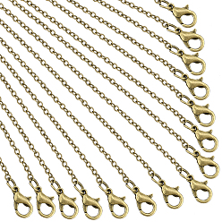 Antique Bronze Brass Cable Chains Necklace Making, with Lobster Claw Clasps, Antique Bronze, 23.6 inch~24.37 inch(60cm~61.9cm)
