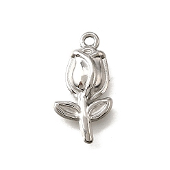 Нержавеющая Сталь Цвет 304 подвески из нержавеющей стали, очарование розы, анти-тускнение, цвет нержавеющей стали, 22.5x11.5x3 мм, отверстие : 1.6 мм